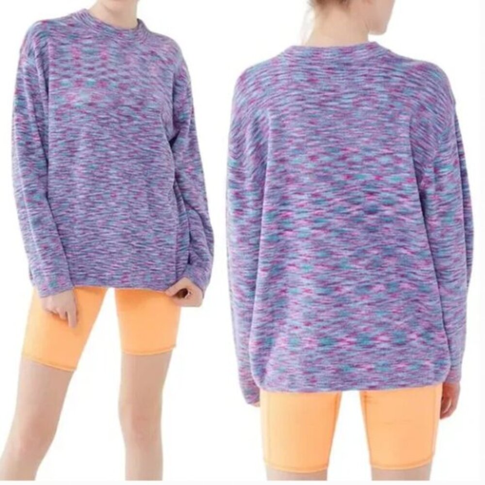 Urban Outfitters Sweater Womens XS Purple Fleece Space Dye Top Cozy Y2K Lounge‎